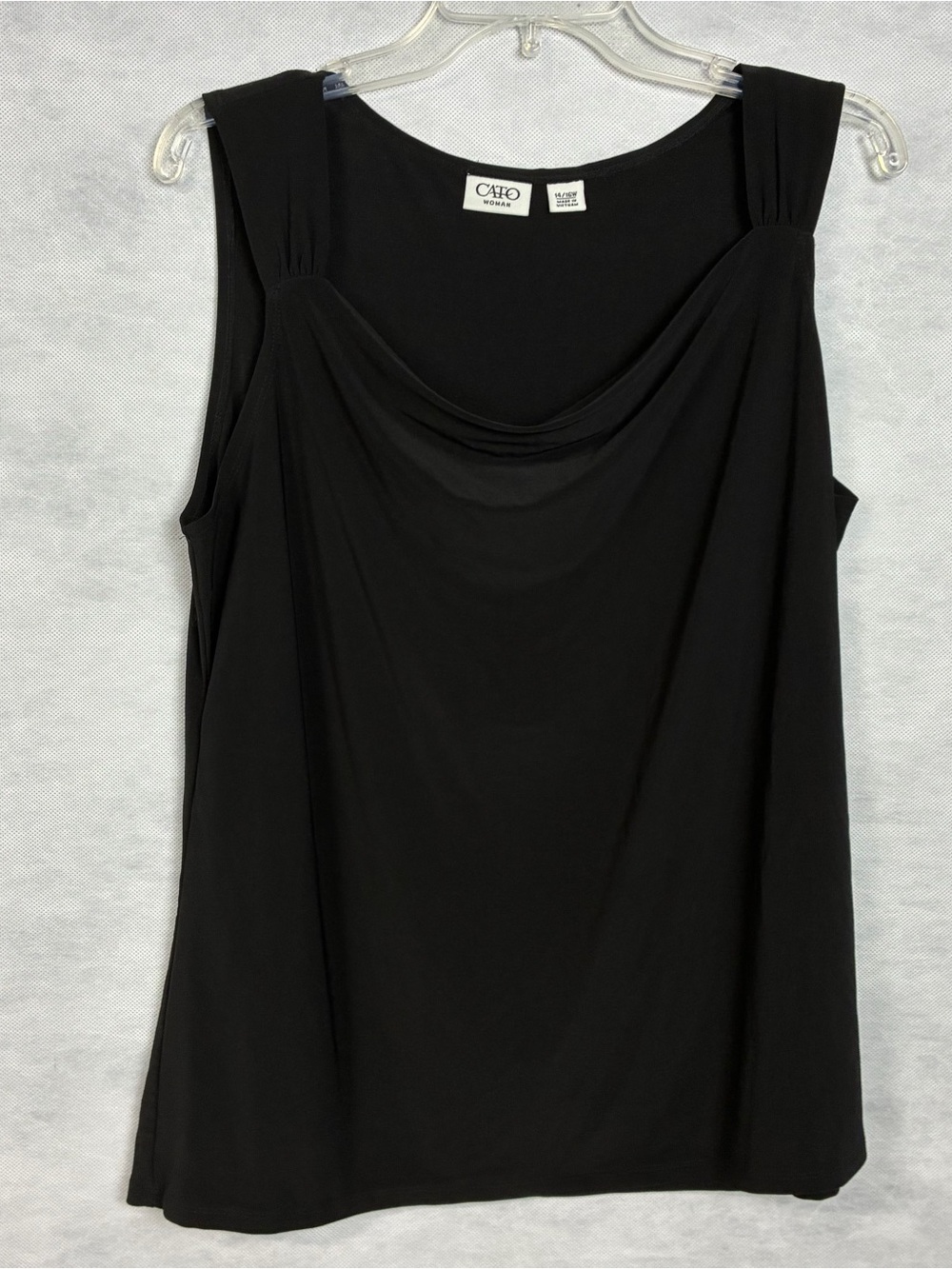 Cato Black Tank Top Women's Sz 14/16W Sleeveless Blouse